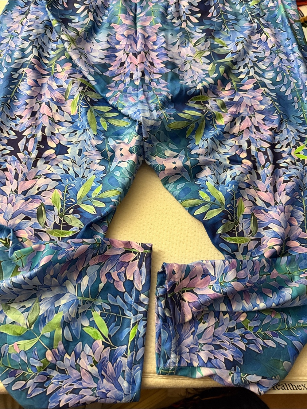 Floral Blue & Lavender Print Womens Jogger Pants